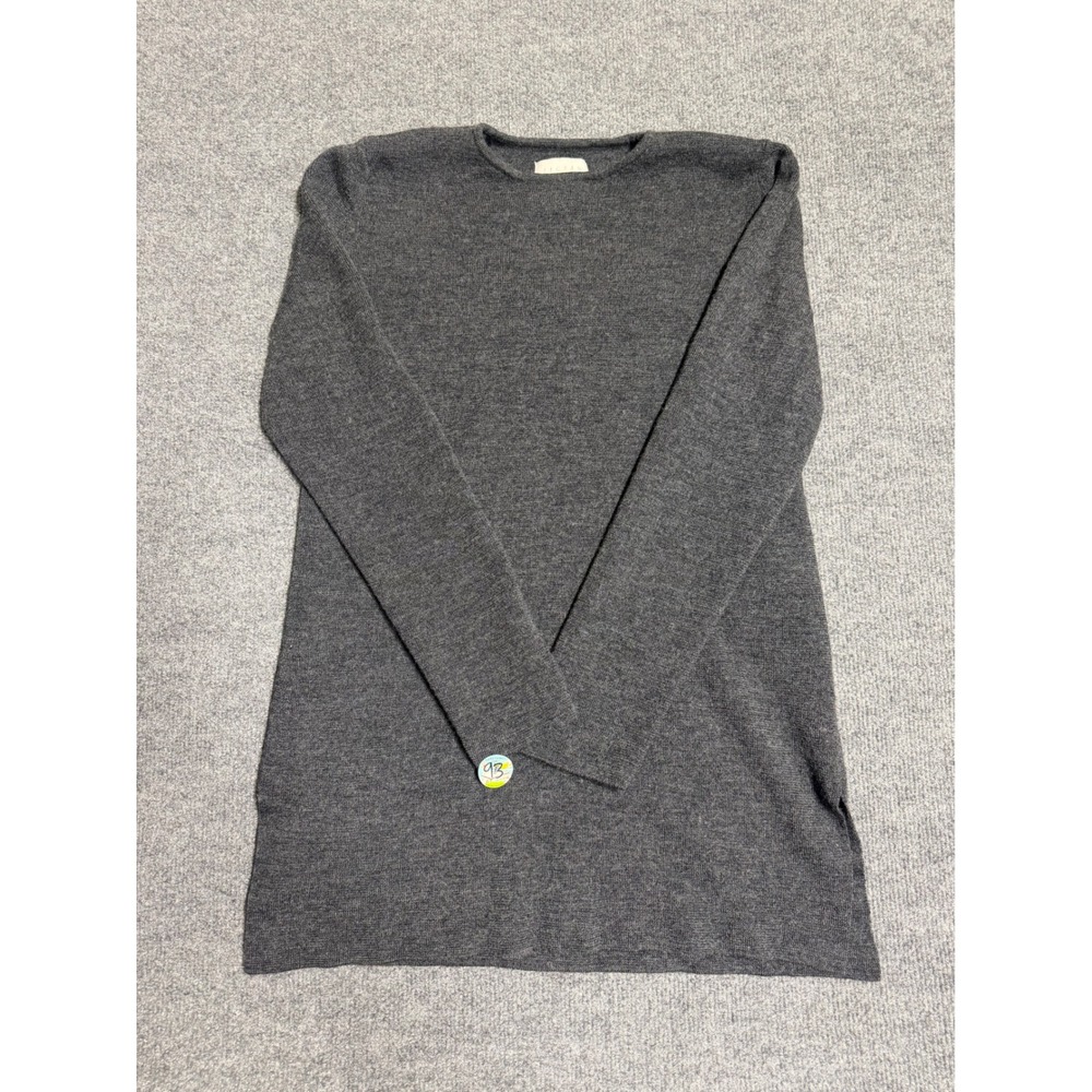 Jigsaw 100% Wool Womens Solid Gray  Knit Crew Neck Pullover Sweater size 1